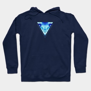 Abstract geometric triangle pattern (futuristic future symmetry) in ice blue Hoodie